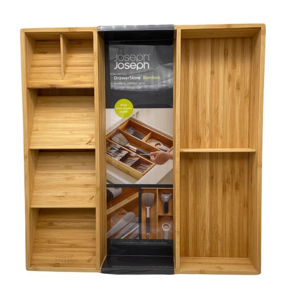 New Joseph Joseph DrawerStore Expandable Bamboo Utensil Organizer Tray 85168 - Picture 1 of 8